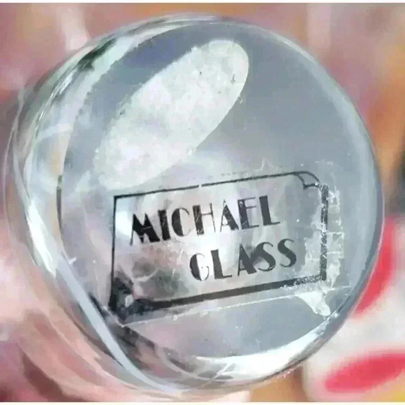 Vintage Art Glass Hanging Upside Down Abstract Heart Irredescent Perfume Bottle - Picture 14 of 14